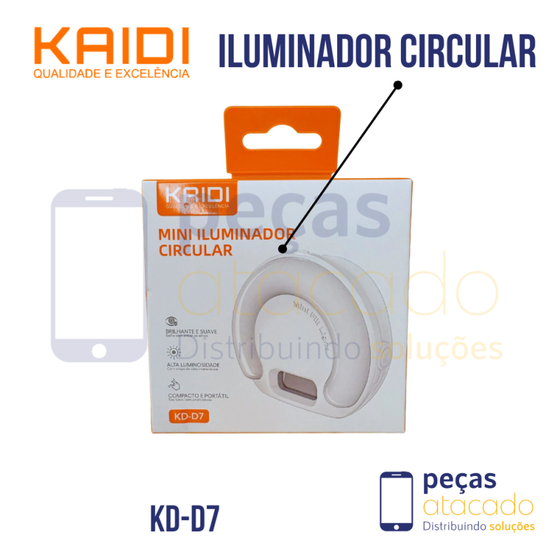 MINI ILUMINADOR CIRCULAR PARA CELULAR KAIDI KD-D7