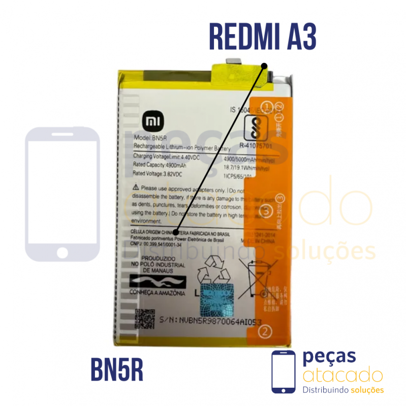 BA-0136 BATERIA 1 LINHA XIAOMI REDMI A3 (BN5R)