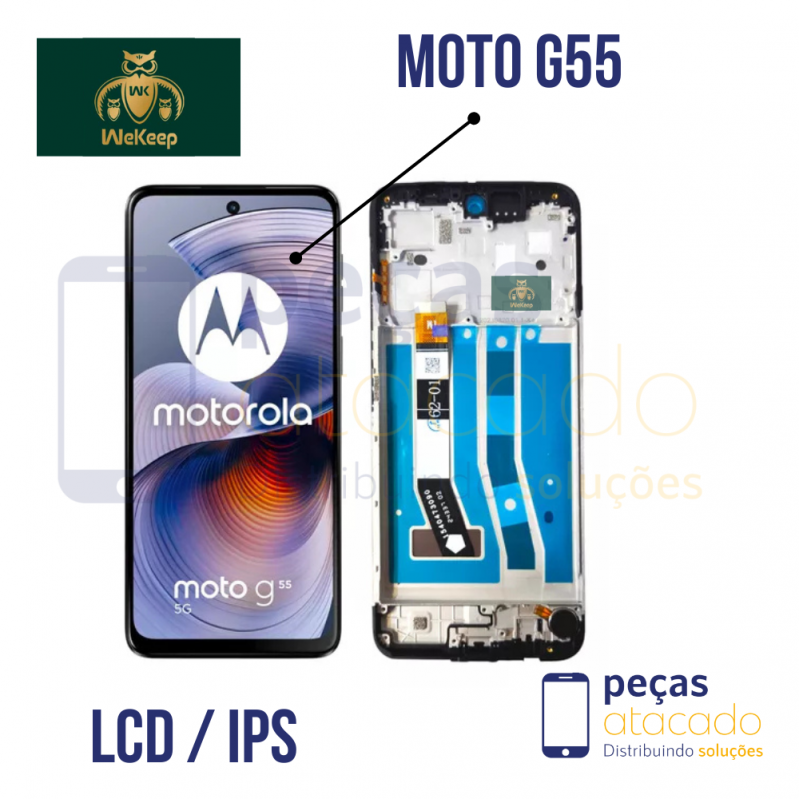 S-0274 FRONTAL MOTOROLA MOTO G55 (XT2435) COM ARO PRETO WE KEEP IPS