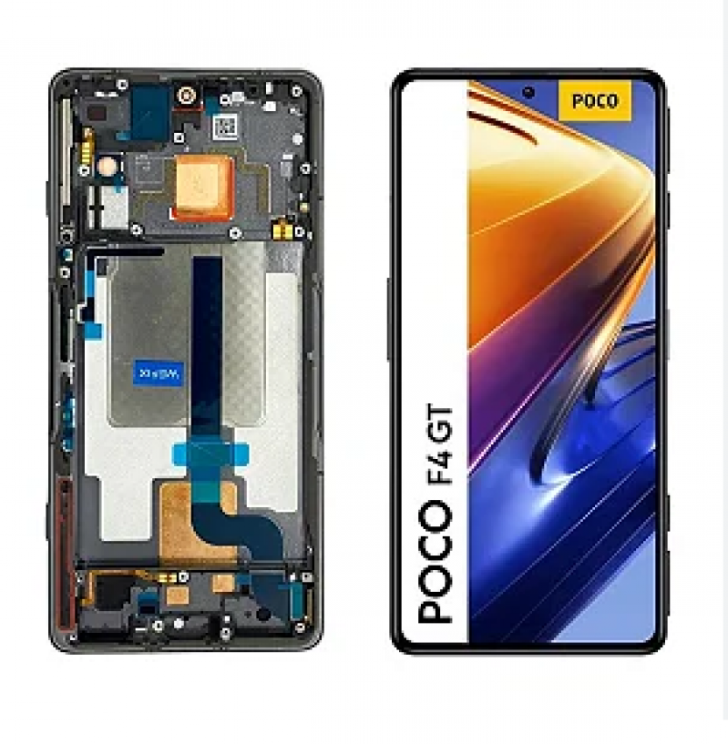 S-0758 FRONTAL XIAOMI POCO F4 GT COM ARO PRETO ORIGINAL NACIONAL OLED