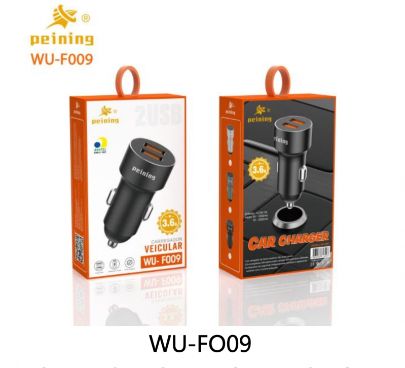 FONTE VEICULAR PEINING DUAS SAIDAS USB (WU-F009)