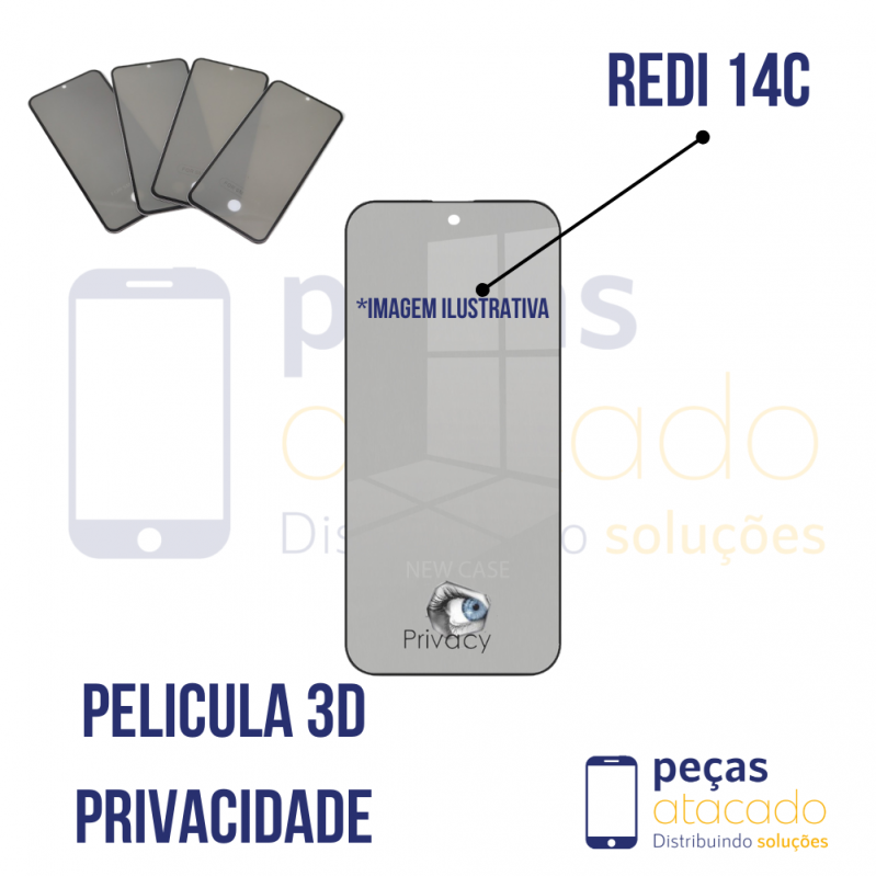 P-0275 PELICULA XIAOMI REDMI 14C 3D PRIVACIDADE