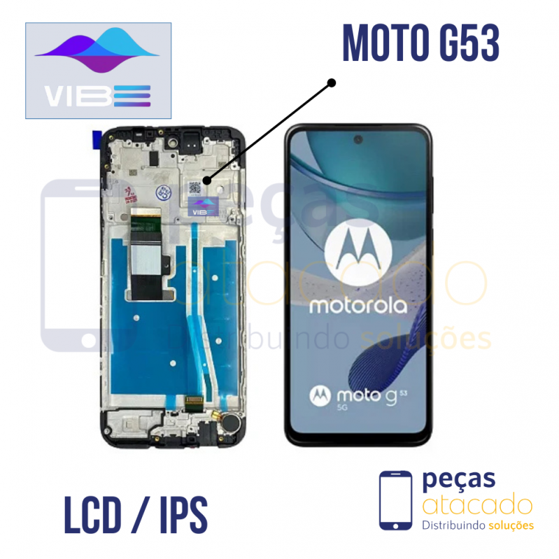 S-0757 FRONTAL MOTOROLA MOTO G53 (XT-2335) COM ARO ORIGINAL VIBE IPS