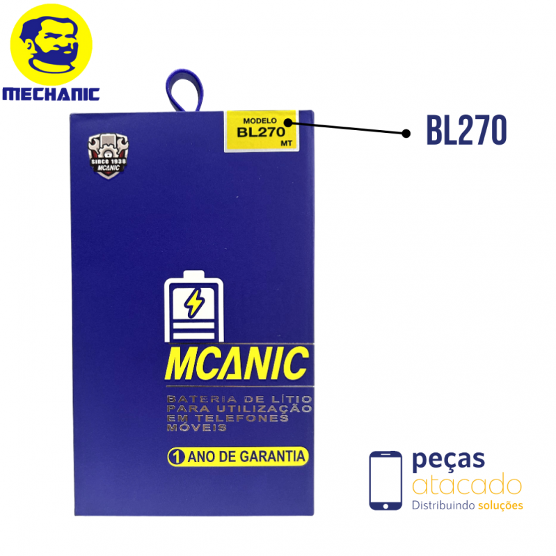 BA-0520 BATERIA MECHANIC LENOVO K6 PLUS | G6 PLAY (BL270) (1 ANO DE GARANTIA)